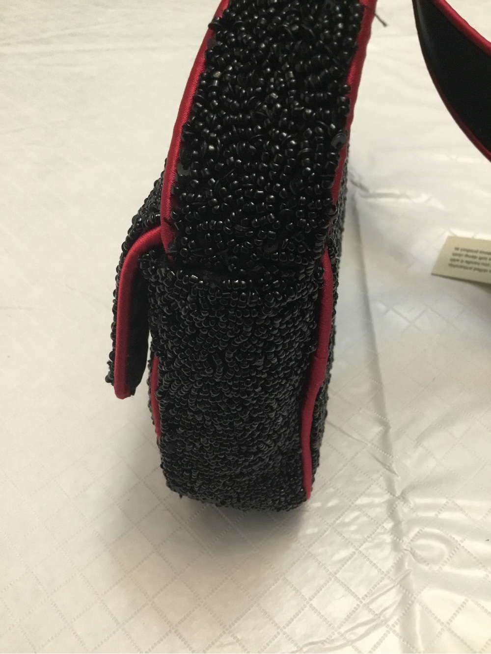 Beaded Black Shoulder Bag with Red Dragon Embroidery NO BRAND - Picture 13 of 15
